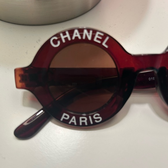 Chanel Logo Round Spring 1993 Sunglasses Brown vintage - Picture 2 of 8